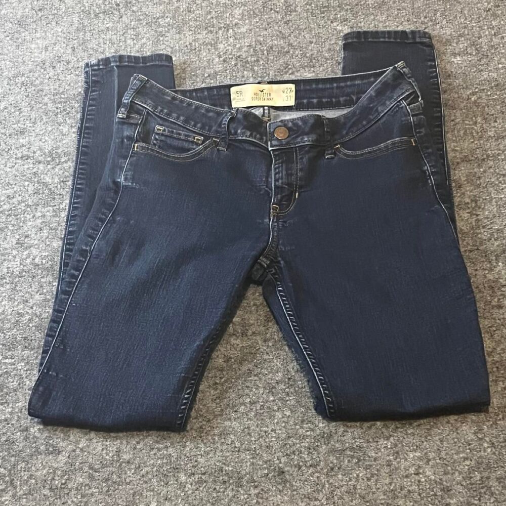 Hollister-co Women's Navy and Blue Jeans